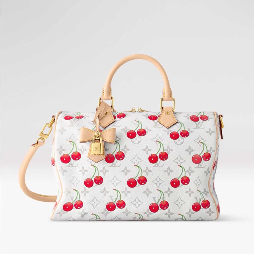 Louis Vuitton Takashi Murakami white Cherry speedy 30 brand new.